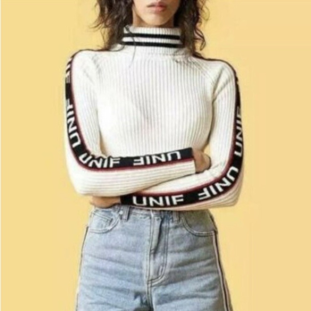 UNIF Badsport logo turtleneck sweater